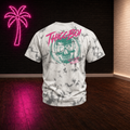 Silver Tie Dye Skull Unisex Tshirt