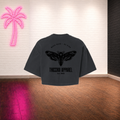 ThiccBoi Black Moth Drop Shoulder Crop