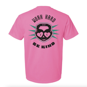 ThiccBoi Neon Pink Work Hard Be Kind Unisex T-Shirt
