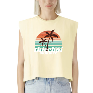 ThiccBoi Summer Ivory Crop Muscle Tee