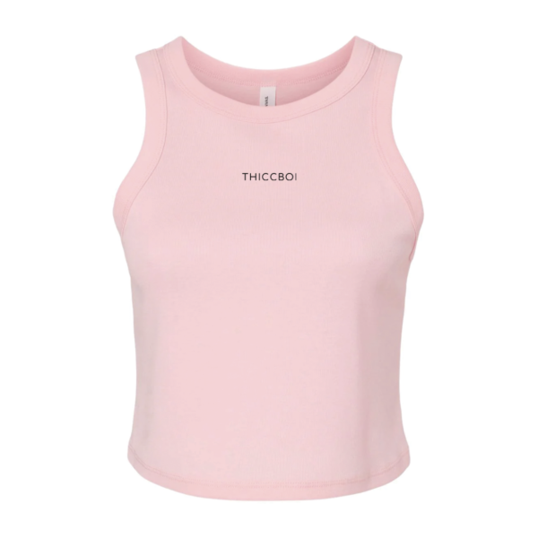 ThiccBoi Micro-rib Crop Pink Racerback Tank