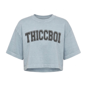ThiccBoi Drop Shoulder Blue Puff Print Crop *Earned