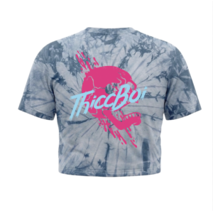 ThiccBoi Blue Jean Skull Tie Dye Crop *Earned